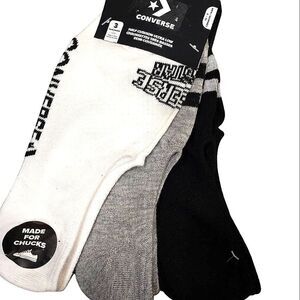 Converse Half Cushion Ultra Low 3-PK All Star & Stripe Socks